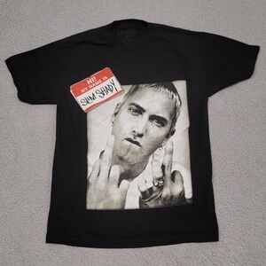 Eminem Shirt Mens Medium Black Hi My Name Is Slim Shady Rap Graphic Tee